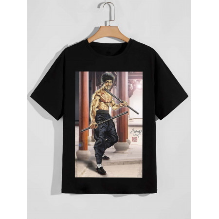 Tricou Art Bruce Lee bumbac